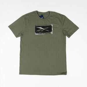Reebok Men All-Cotton Logo T-Shirt Army Green Size XL